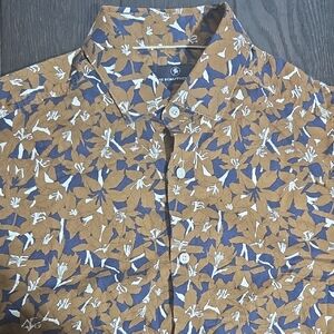 Hart Schaffner Marx Short Sleeve Button Down Floral Shirt Size Medium